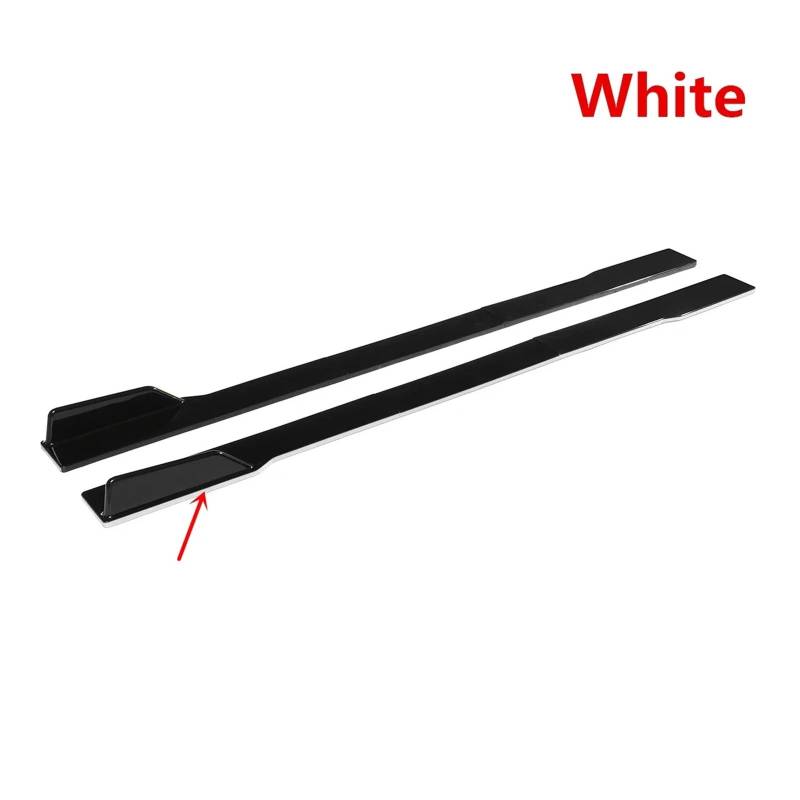 Auto-Seitenschweller, Universal 2m Auto Seitenschweller Splitter Winglet Seitenflügel Stoßstange Spoiler Lippe kompatibel for SEAT LEON FR 5F MK1 MK3 MK3.5 MK5 for Ibiza 6J 6L(WHITE) von CNZLUVNS