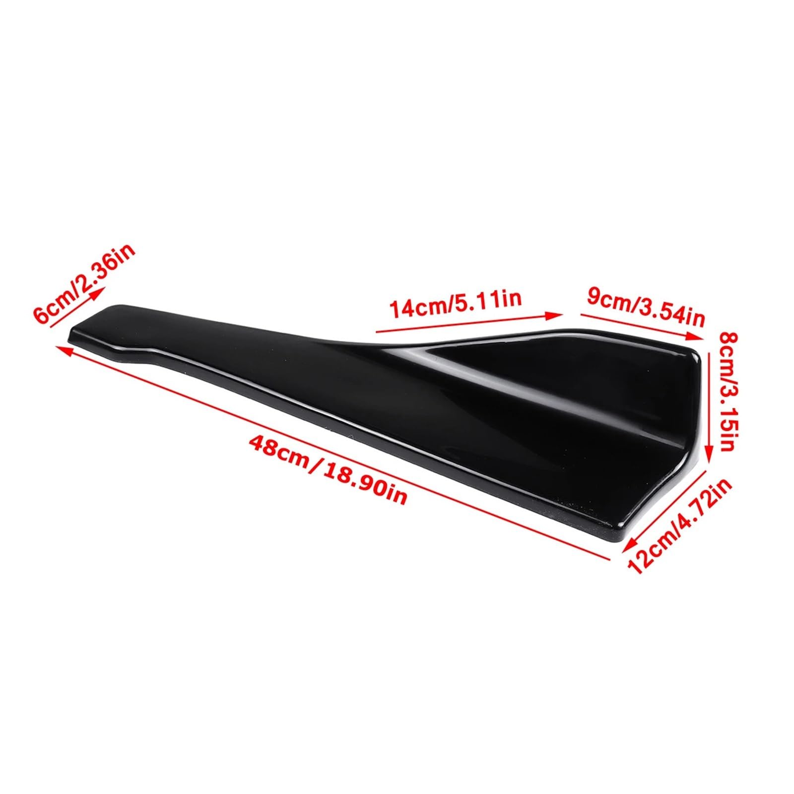 Auto-Seitenschweller, Universal 48 cm Auto Vorderseite Rock & Hinten Lip Splitter Canards Kompatibel for Benz W205 W204 W203 W211 W212 w213 W117 C117 W176(Black) von CNZLUVNS