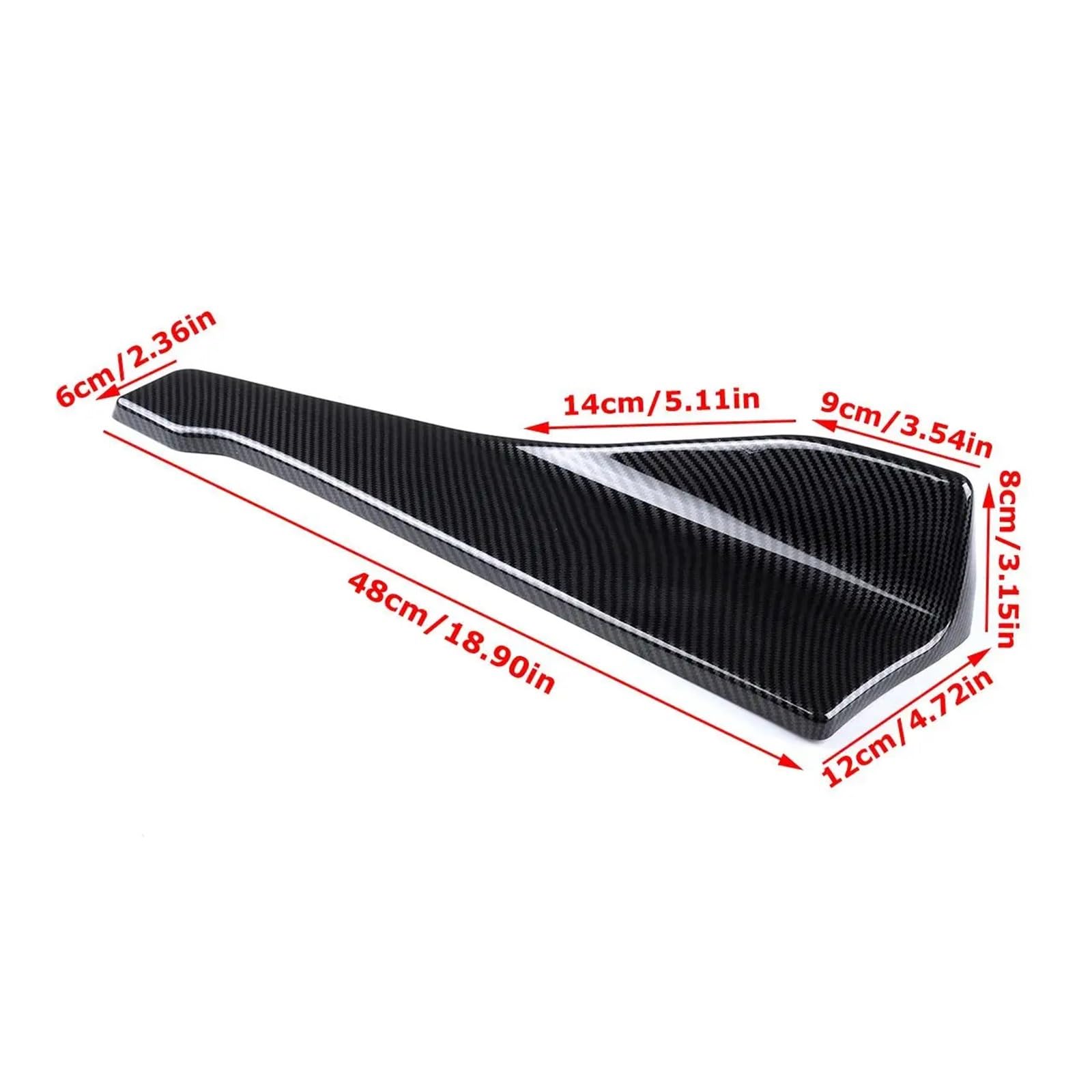 Auto-Seitenschweller, Universal 48 cm Auto Vorderseite Rock & Hinten Lip Splitter Canards Kompatibel for Benz W205 W204 W203 W211 W212 w213 W117 C117 W176(Carbon Fiber Look) von CNZLUVNS
