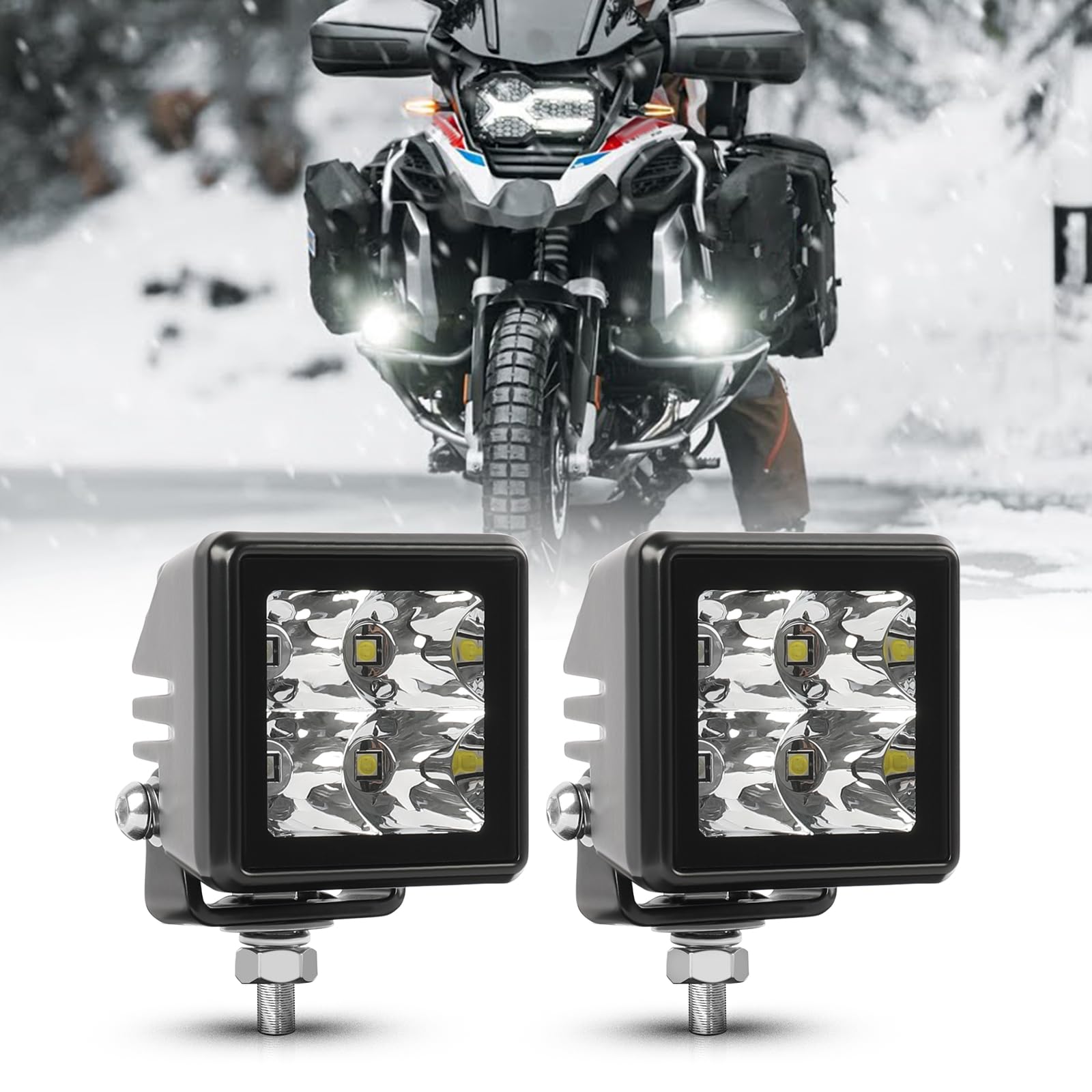 CO LIGHT 2 Stück 54W Motorrad LED Zusatzscheinwerfer 12V 24V 6500K Quadratischer LED Zusatzscheinwerfer,Kompatibel mit Dirt Bikes, Trucks, ATVs, UTVs CO LIGHT 2 Stück 54W Motorrad LED Zusatzscheinwerfer 12V 24V 6500K Quadratischer LED Zusatzscheinwerfer,Kompatibel mit Dirt Bikes, Trucks, ATVs, UTVs von CO LIGHT