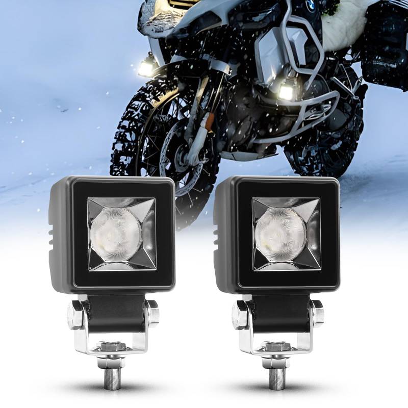 CO LIGHT 2 Stück 54W Motorrad Zusatzscheinwerfer LED 6500K Bernstein/Weiß Zweifarbige 12V 24V Motorrad Nebelscheinwerfer,Kompatibel mit Off-Road-Fahrzeugen, LKWs, ATVs, UTVs von CO LIGHT