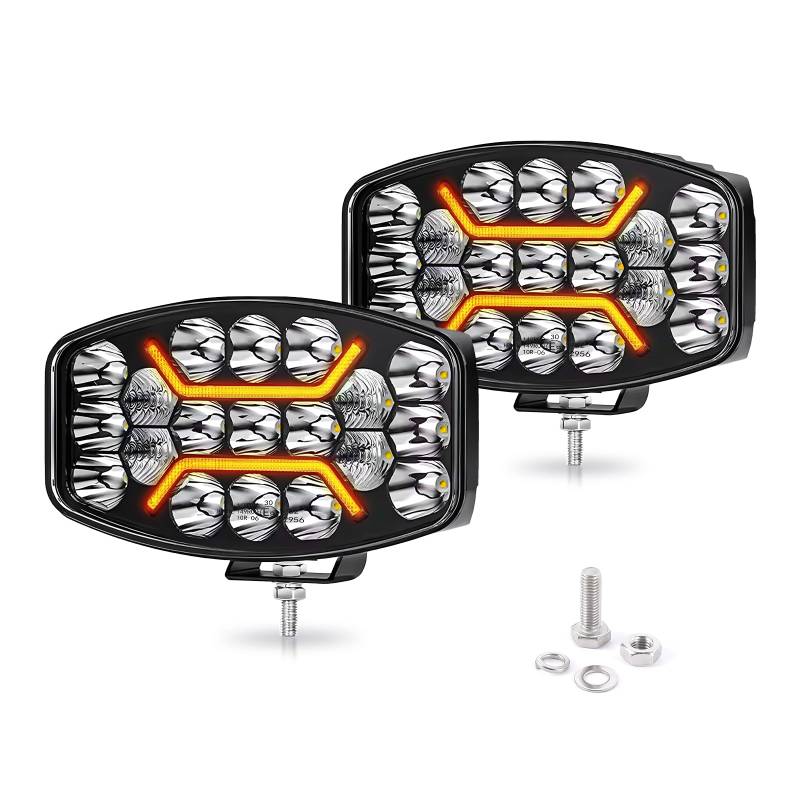 CO LIGHT 2PC 10 Zoll LED Fernscheinwerfer 12/24v,150W 180° Justierbar Arbeitsscheinwerfer IP69 Wasserdicht ECE weiß Amber Zusatzscheinwerfer Auto für LKW, Traktor,4x4, ATV, Boot von CO LIGHT
