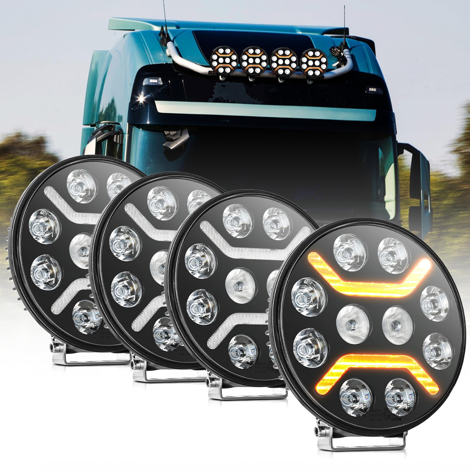 CO LIGHT 4PCS 9 Zoll LED Arbeitsscheinwerfer 12v,120W Runder LED Scheinwerfer ECE IP68 Wasserdicht mit Zulassung für Traktor Offroad Auto Bagger LKW SUV ATV CO LIGHT 4PCS 9 Zoll LED Arbeitsscheinwerfer 12v,120W Runder LED Scheinwerfer ECE IP68 Wasserdicht mit Zulassung für Traktor Offroad Auto Bagger LKW SUV ATV von CO LIGHT
