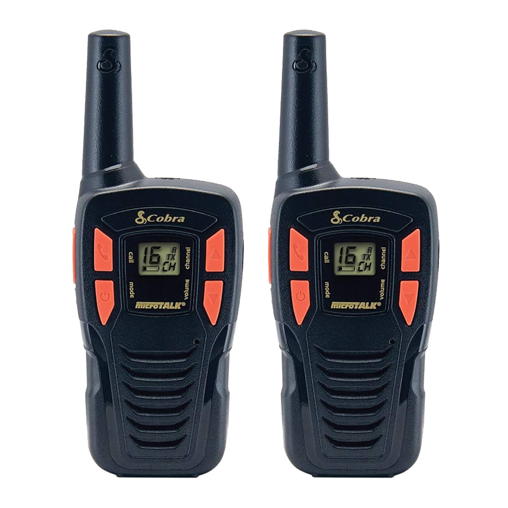 Cobra AM255 Lightweight Walkie Talkie with up to 5Km Range, 8 Channels, Power Saving Function and Includes Rechargeable Batteries (2 Pack) - Black von COBRA