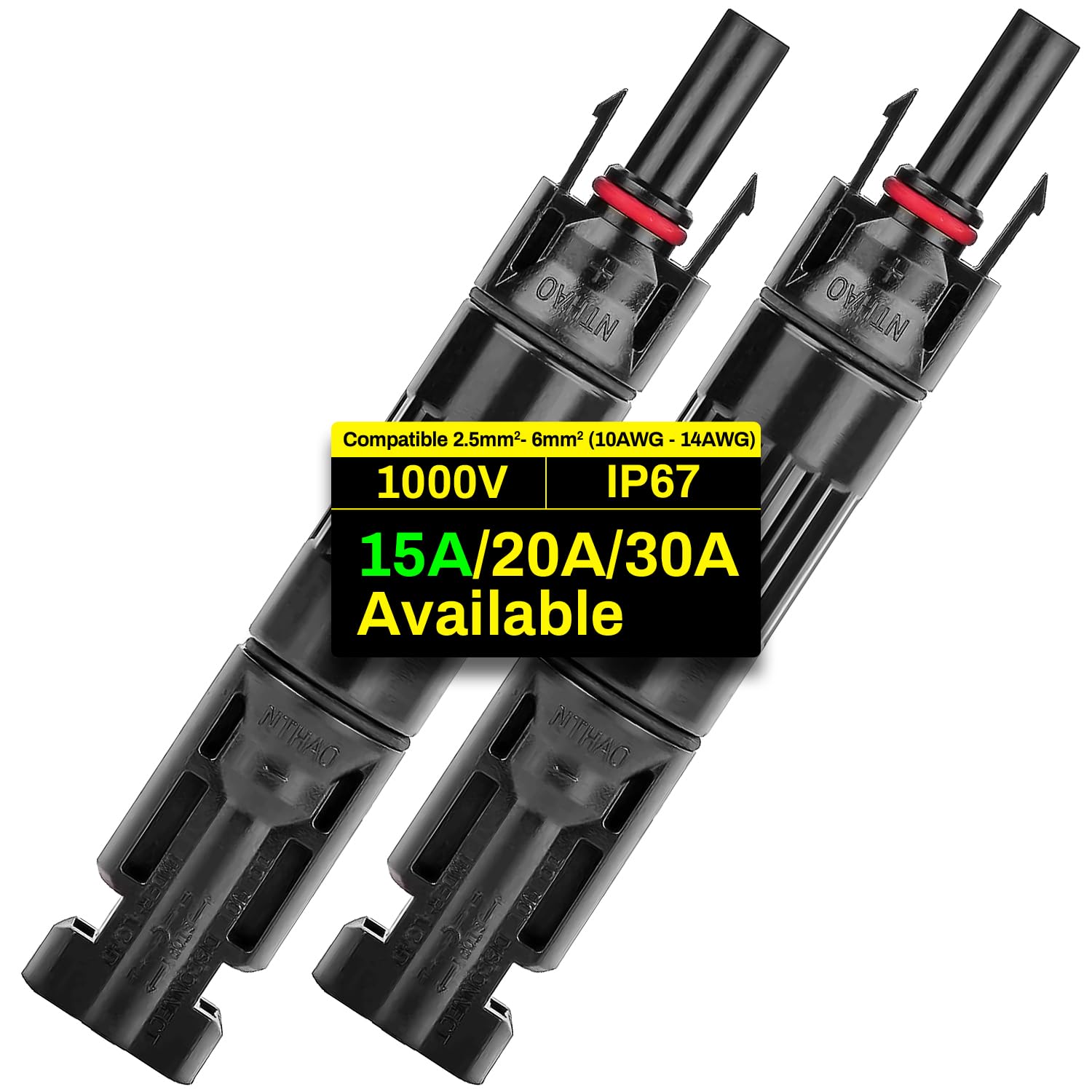 COCOSY 2 Stück 15A Dioden Stecker für Solarpanel-Anschluss, 15A/20A/30A 1000V Sperrdioden, Rückstromschutz-Diode Solarstecker gegen Hot-Spot-Effekt, IP67, für PV-Solaranlage DIY Kabel COCOSY 2 Stück 15A Dioden Stecker für Solarpanel-Anschluss, 15A/20A/30A 1000V Sperrdioden, Rückstromschutz-Diode Solarstecker gegen Hot-Spot-Effekt, IP67, für PV-Solaranlage DIY Kabel von COCOSY