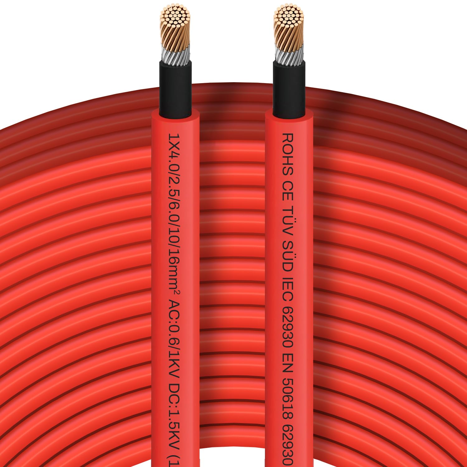Rosa Solarkabel, 30 m, 30/50 m, 6 mm²/10 AWG, 1500 V, Photovoltaikkabel, wasserdicht, IP68, für Solaranlagen, Photovoltaik, Montage Rosa Solarkabel, 30 m, 30/50 m, 6 mm²/10 AWG, 1500 V, Photovoltaikkabel, wasserdicht, IP68, für Solaranlagen, Photovoltaik, Montage von COCOSY