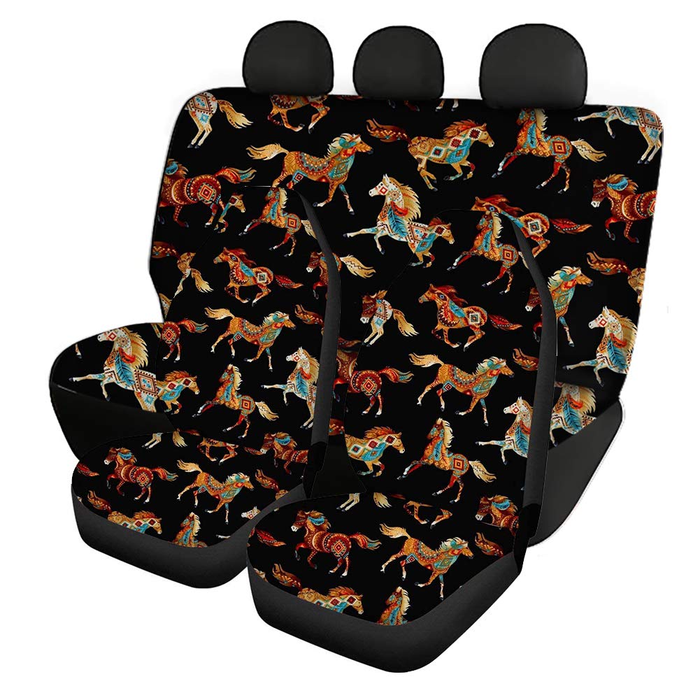 COEQINE Autositzbezüge, Motiv: Indianer, Tribal-Pferd, Vorder- und Rückseite, komplettes Set für Damen und Herren, Auto-Zubehör, Innendekoration, Sitzschutz für Autos, Limousinen, LKWs, 3 Stück COEQINE Autositzbezüge, Motiv: Indianer, Tribal-Pferd, Vorder- und Rückseite, komplettes Set für Damen und Herren, Auto-Zubehör, Innendekoration, Sitzschutz für Autos, Limousinen, LKWs, 3 Stück von COEQINE