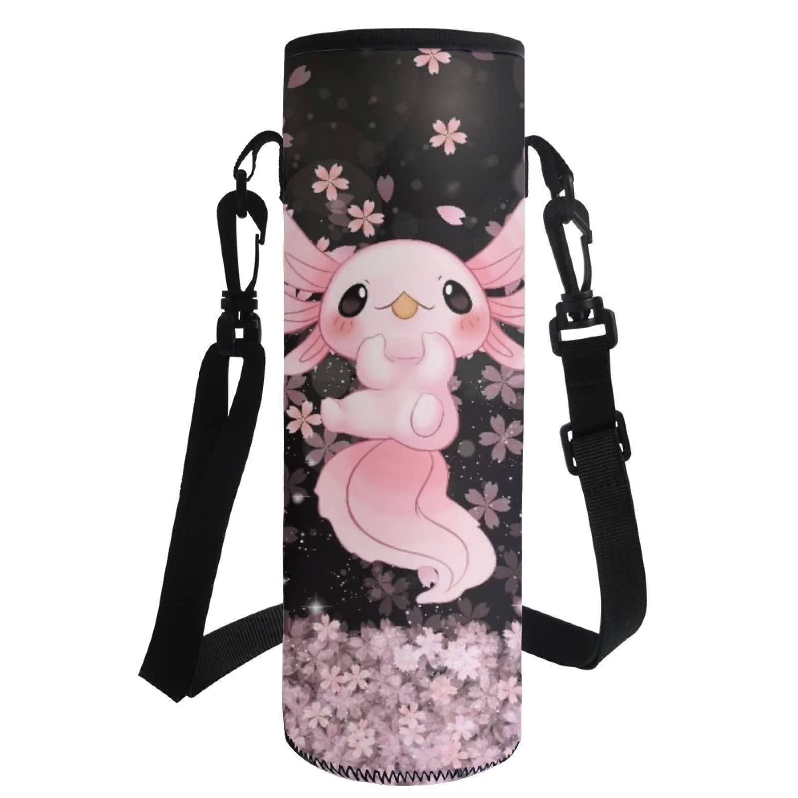 COEQINE Niedlicher AXolotl-Aufdruck Wasserflasche Becher mit Blumendruck, Mädchen Frauen isolierte Wasserbecher Ärmel zum Wandern Wandern COEQINE Niedlicher AXolotl-Aufdruck Wasserflasche Becher mit Blumendruck, Mädchen Frauen isolierte Wasserbecher Ärmel zum Wandern Wandern von COEQINE