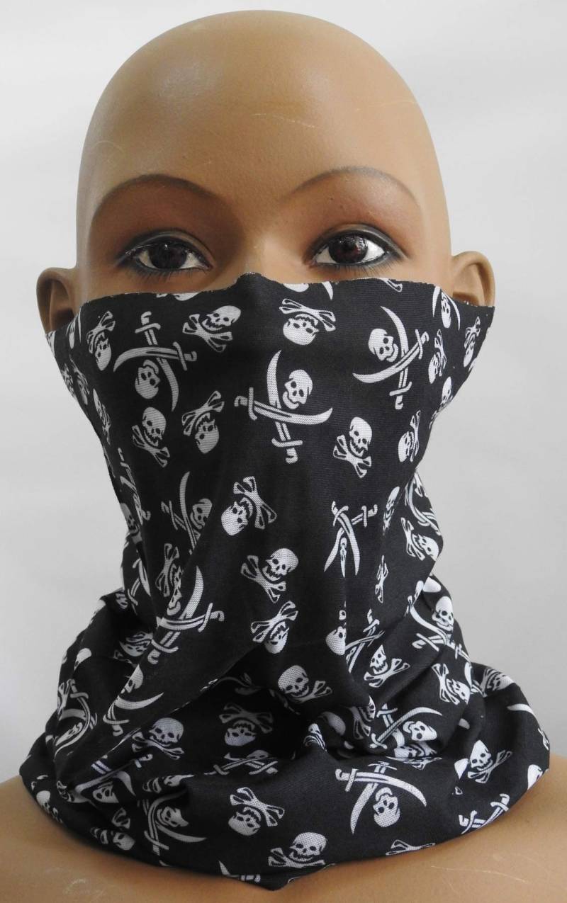 COFI 1453 Multifunktionstuch Halstuch Schlauchschal Atmungsaktiv Gesichtschutz Mundschutz Gesichtmaske Piratentotenkopf M32 von COFI 1453