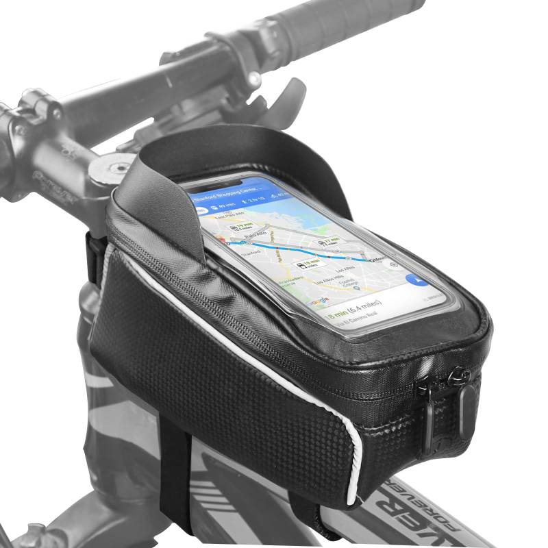 COFIT Fahrrad Lenkertasche, Fahrrad Lenkertasche mit großem Fassungsvermögen, Sonnenblende und Regenschutz, Touchscreen-Handyhalterung für Handys unter 6.8" von COFIT