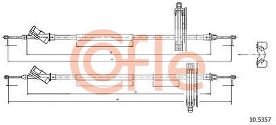 Cofle Seilzug, Feststellbremse [Hersteller-Nr. 10.5357] für Ford von COFLE