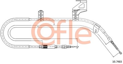 Cofle Seilzug, Feststellbremse [Hersteller-Nr. 10.7483] für VW von COFLE