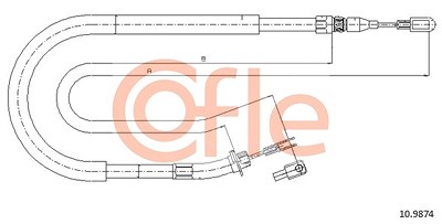 Cofle Seilzug, Feststellbremse [Hersteller-Nr. 10.9874] für Mercedes-Benz von COFLE