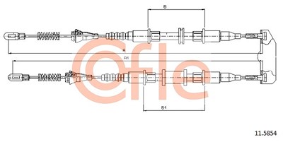 Cofle Seilzug, Feststellbremse [Hersteller-Nr. 11.5854] für Gm Korea, Nissan, Opel von COFLE