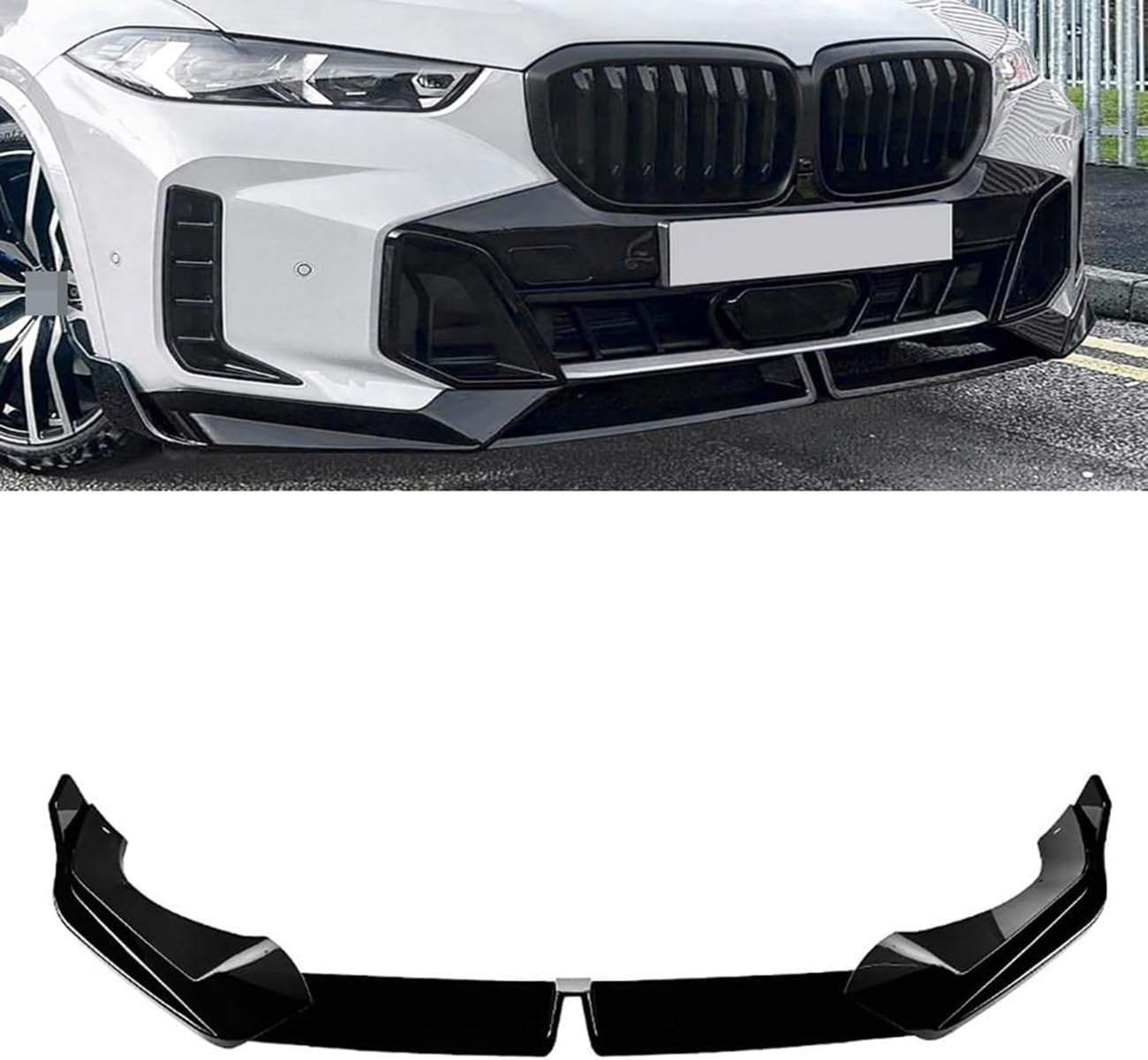 Auto Frontspoiler für BMW X5 G05 LCI M Sport 2023 2024, Frontstoßstange Lippe Sport-Performance Lippen Flügel Exterieur Zubehör,A/Gloss Black von COIEN