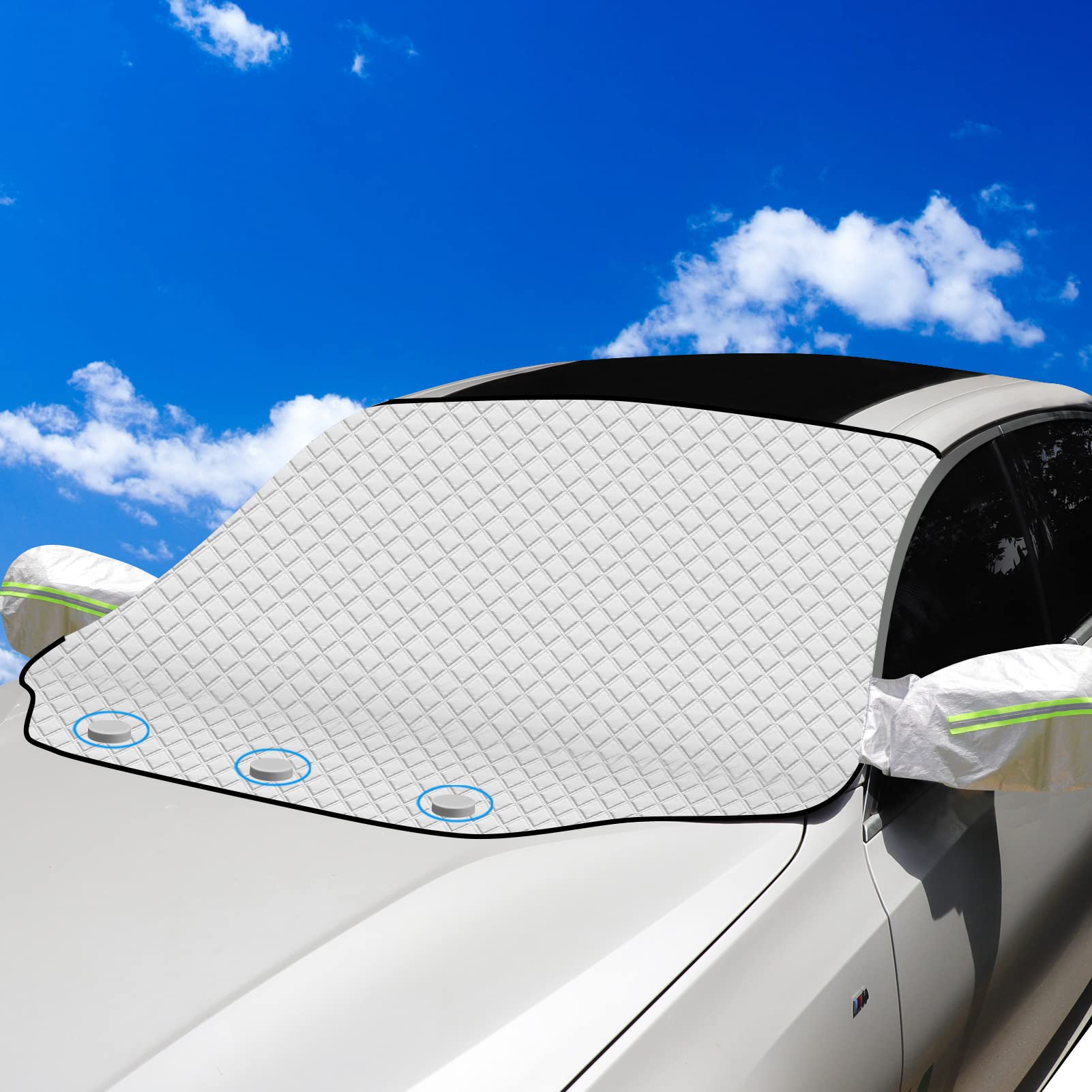 COLOCASTLE Sonnenschutz Auto Frontscheibe, Frontscheibenabdeckung, mit 3 Magneten, gegen Sonne, UV, Schnee, Hohe Temperatur, EIS, Frost, Staub, Passend für die meisten Autos von COLOCASTLE