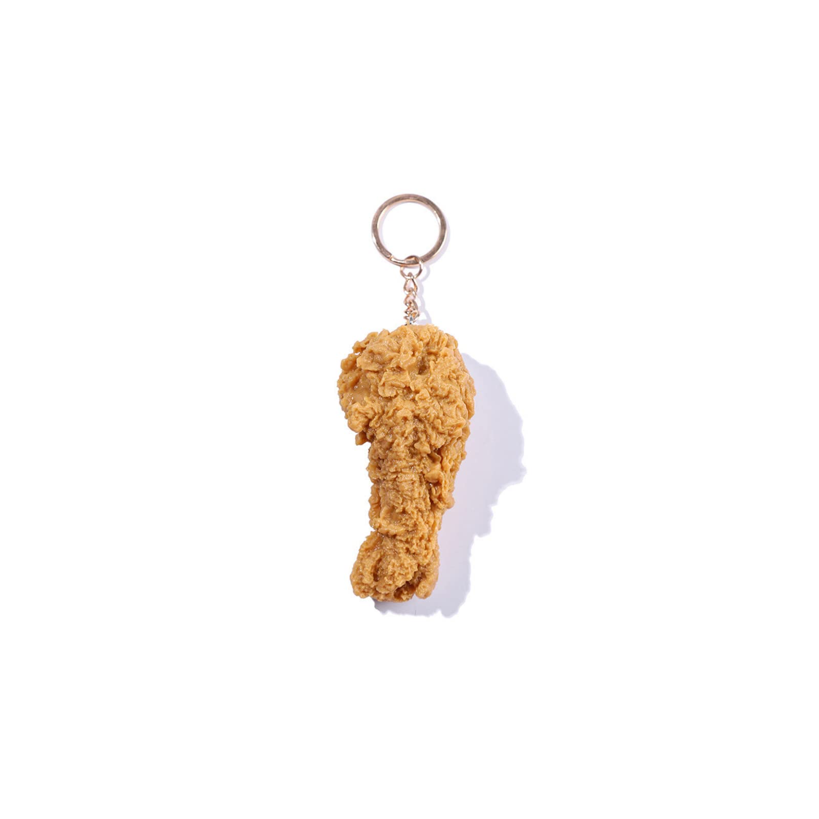 COLORFUL BLING Imitation Fried Chicken Nuggets Keychain Chicken Leg Wing Creative Keyring Funny Accessories for Backpack, B-Huhn Bein, 1 von COLORFUL BLING