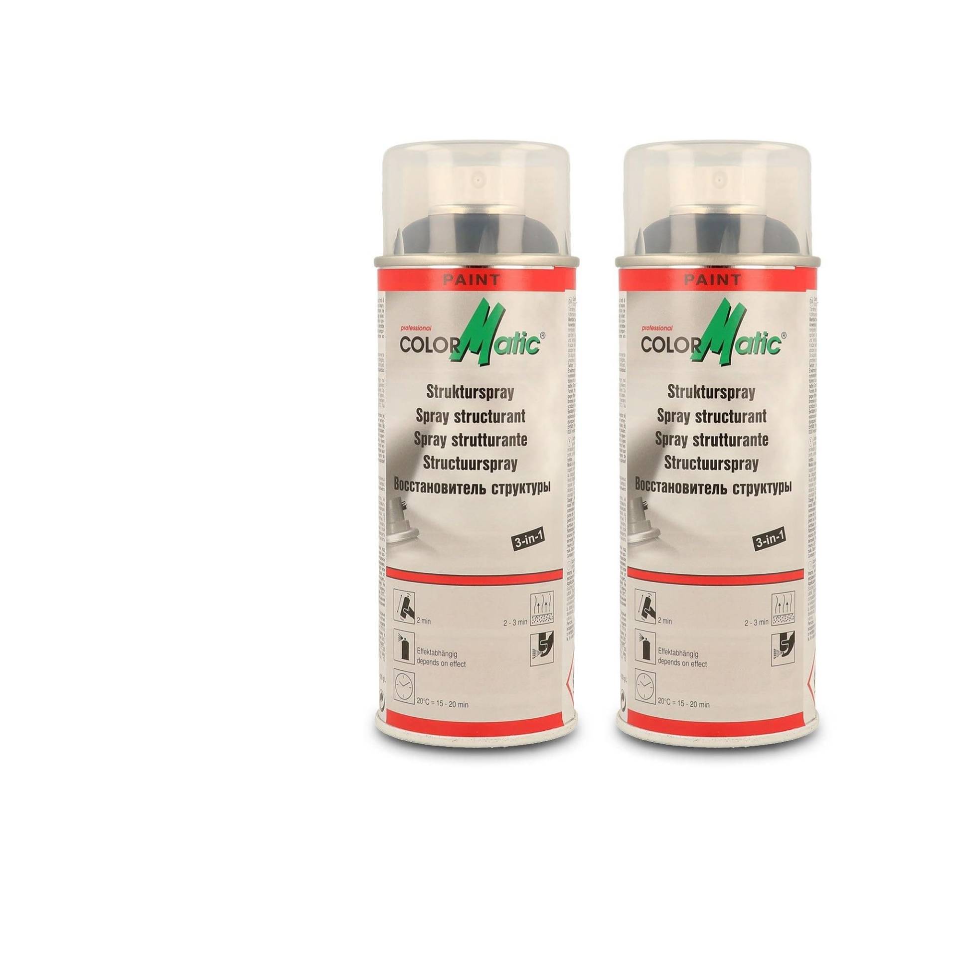 2x 400ml Colormatic Strukturspray Strukturlack Kunststoffspray schwarz von COLORMATIC