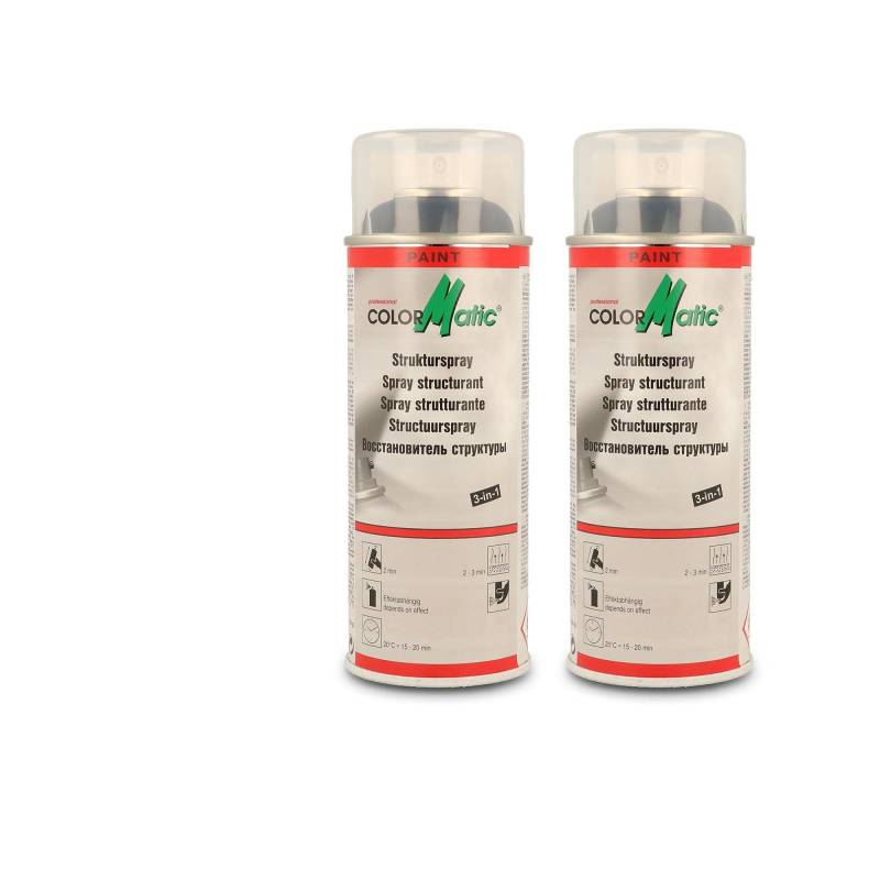 2x 400ml Colormatic Strukturspray Strukturlack Kunststoffspray schwarz von COLORMATIC