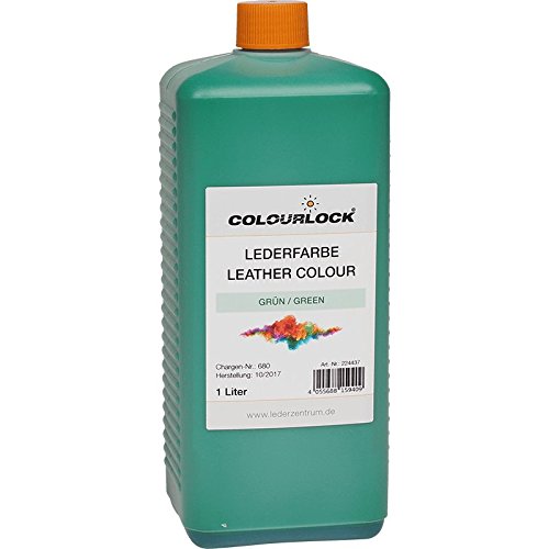 COLOURLOCK Lederfarbe grün - Leather Colour Green 1000 ml, zur flächigen Nachfärbung oder Umfärbung von pigmentiertem Glattleder und zum Um- oder Nachfärben von Kunstleder und Kunststoffen von COLOURLOCK