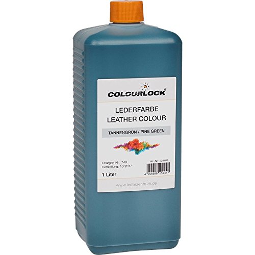 COLOURLOCK Lederfarbe tannengrün - Leather Colour Pine Green 1000 ml, zur flächigen Nachfärbung oder Umfärbung von pigmentiertem Glattleder und zum Um- oder Nachfärben von Kunstleder und Kunststoffen von COLOURLOCK