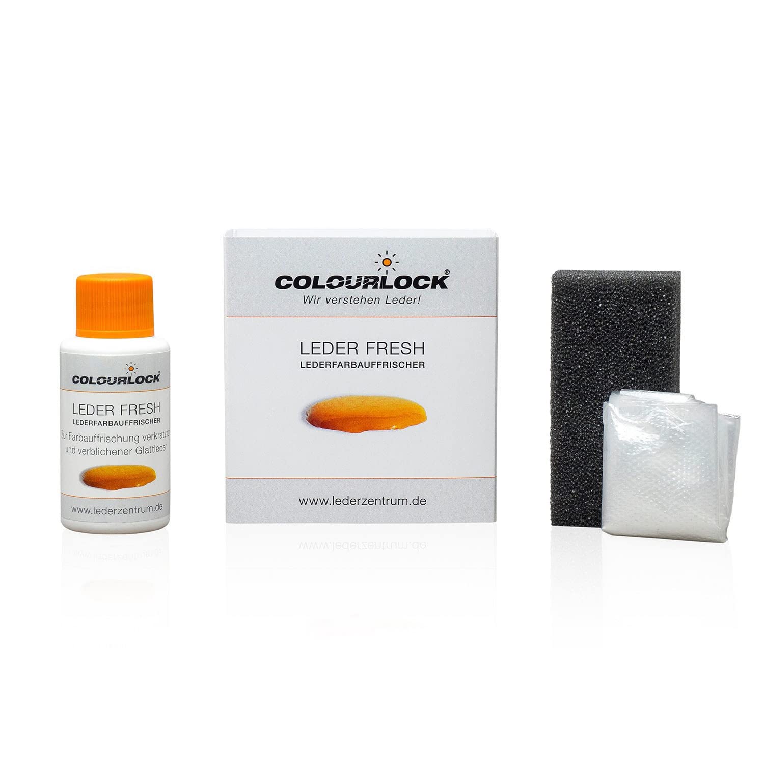 COLOURLOCK® Leder Fresh Tönung Mini 30 ml F-Standard-Farbe F012 Hellbeige (Lederfarbe, Farbauffrischung), beseitigt Schrammen, Ausbleichungen und Abnutzung an Leder und Kunstleder von COLOURLOCK