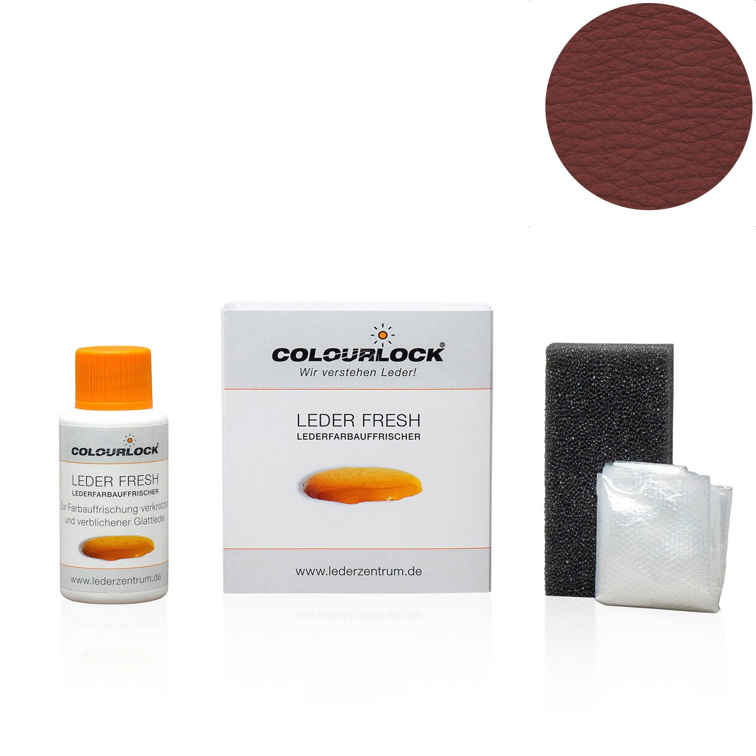 COLOURLOCK® Leder Fresh Tönung Mini 30 ml F-Standard-Farbe F025 rotbraun (Lederfarbe, Farbauffrischung), beseitigt Schrammen, Ausbleichungen und Abnutzung an Leder und Kunstleder von COLOURLOCK