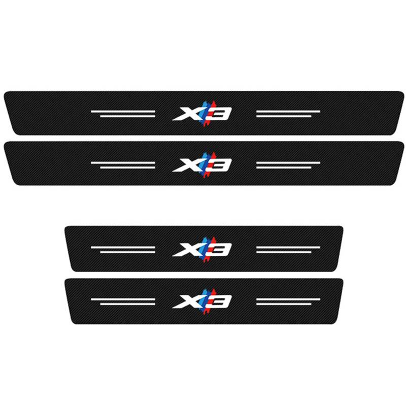 4 Stück Auto-Türschwellenschutz für BMW X1 X2 X3 X4 X5 X6 X7, Kohlefaser Anti-Kratzschutz Einstiegsleisten Abdeckung Pedal Dekoration Aufkleber, Schwarz - X3 von COLOYO
