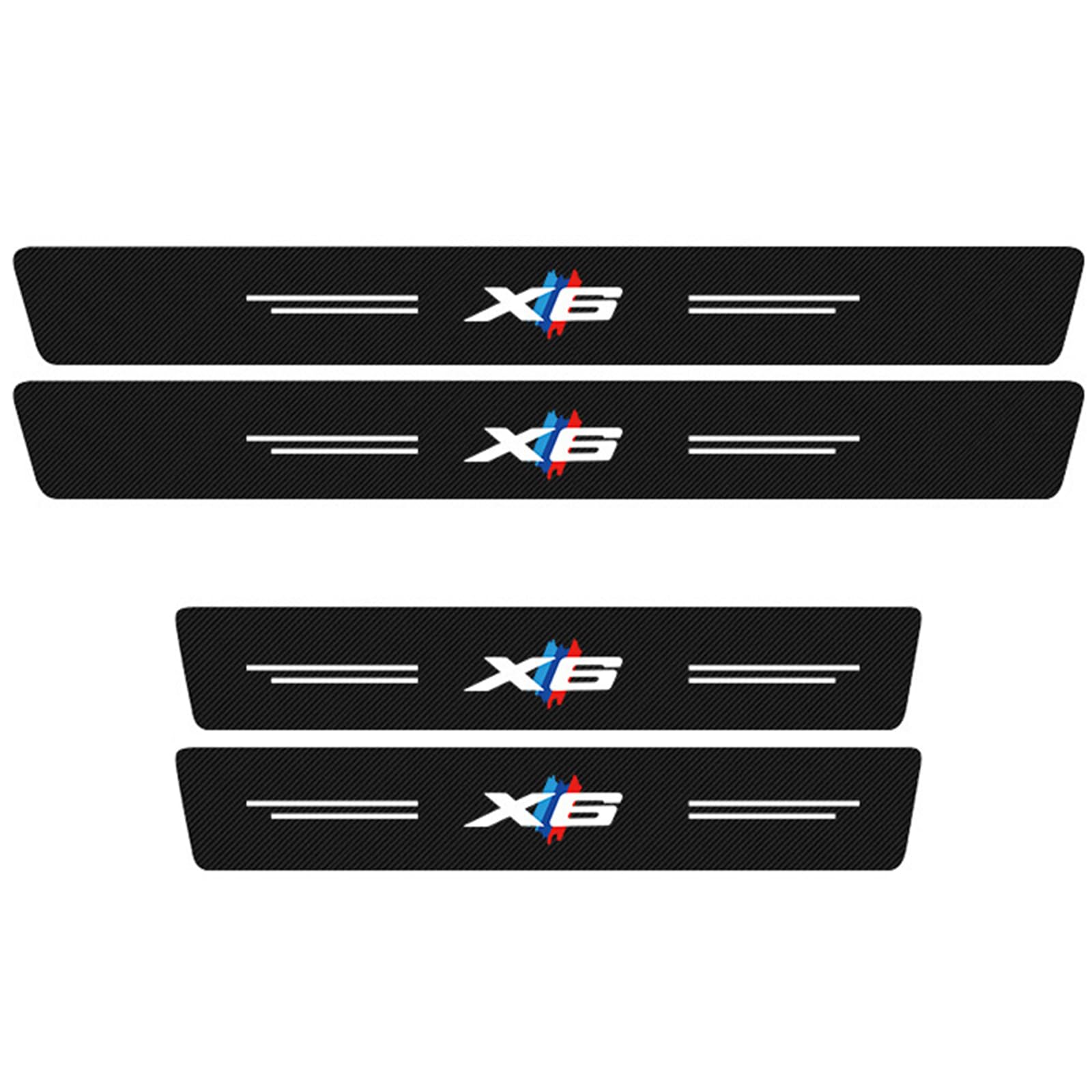 Auto-Türschwellenschutz für BMW X1, X2, X3, X4, X5, X6, X7, Kohlefaser, kratzfest, Türschwellen-Abdeckung, Pedal-Dekoration, Aufkleber, Schwarz, X6, 4 Stück Auto-Türschwellenschutz für BMW X1, X2, X3, X4, X5, X6, X7, Kohlefaser, kratzfest, Türschwellen-Abdeckung, Pedal-Dekoration, Aufkleber, Schwarz, X6, 4 Stück von COLOYO