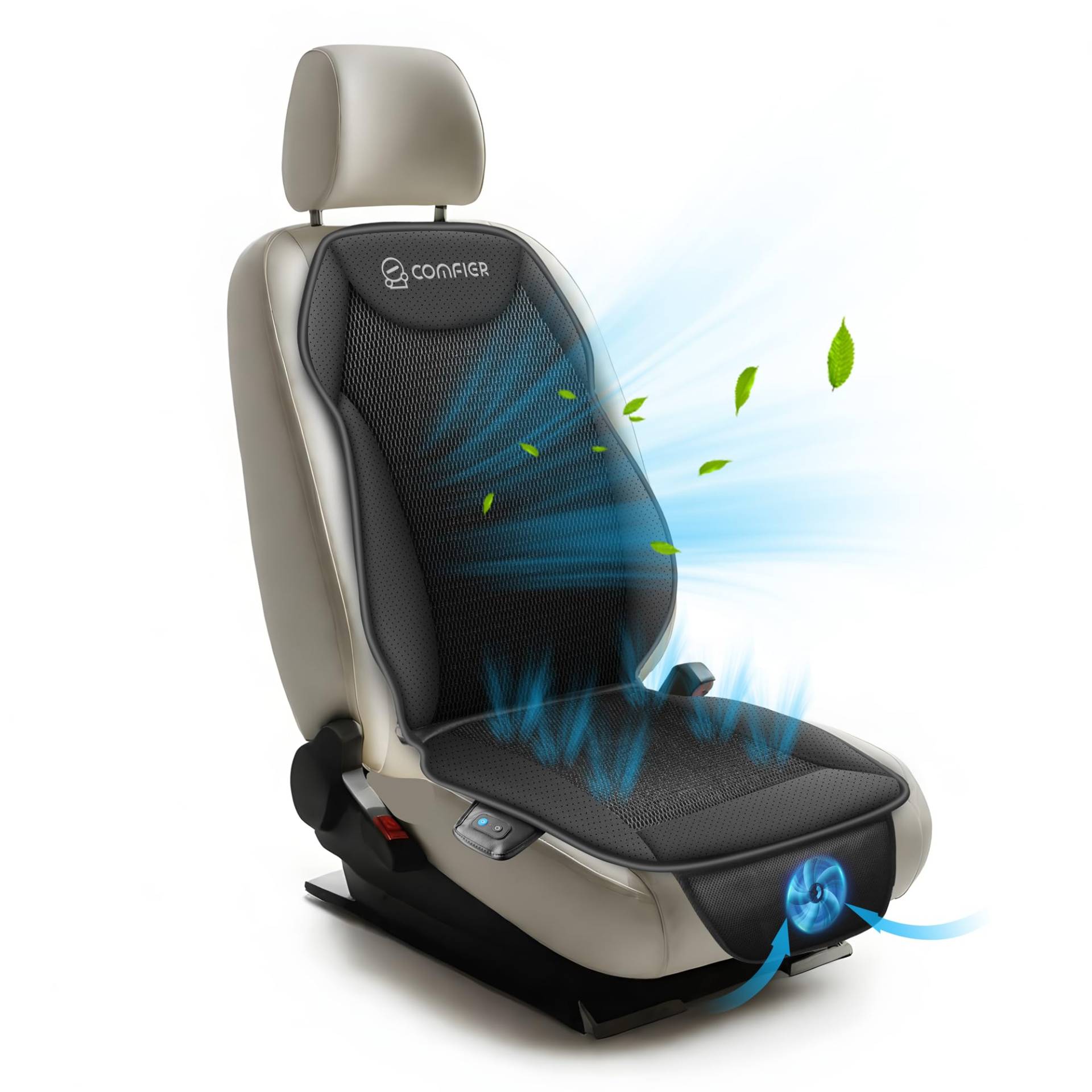 COMFIER Kühlung Auto Sitzkissen, 12V gekühlt Sitzbezug Vordersitz für Autos LKW SUV Universal Fit, belüftete Autositzbezug mit Einstellbarer Temperatur Intensität COMFIER Kühlung Auto Sitzkissen, 12V gekühlt Sitzbezug Vordersitz für Autos LKW SUV Universal Fit, belüftete Autositzbezug mit Einstellbarer Temperatur Intensität von COMFIER