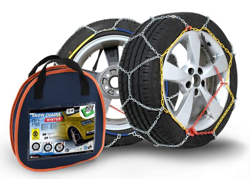 COMPASS Schneeketten Winter für Reifen 225/55 R18 ÖNORM, TÜV geprüft (x130) 1 Paar von COMPASS