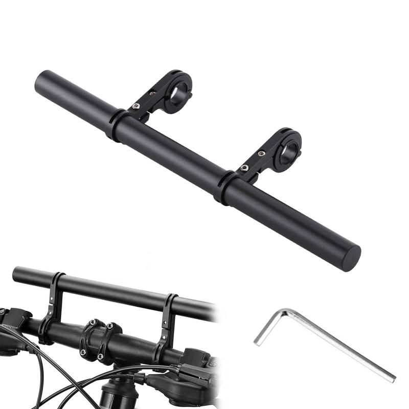 CONNECTION 30cm Fahrrad Lenker Erweiterung für 22-33mm Lenker Aluminiumlegierung Fahrradlenker Erweiterung Lenker Extender mit Inbusschlüssel Lenker Verlängerung Halterung für Mountainbike GPS Phones von CONNECTION