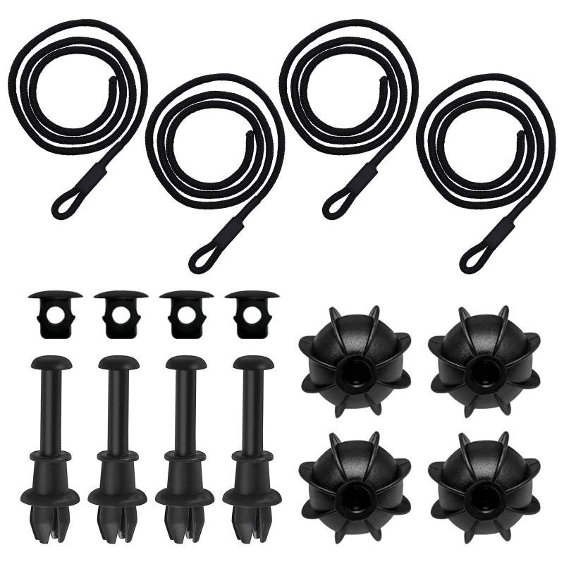 CONNECTION 4 Stück Kofferraum Halteband Hutablage 45cm Auto Universal Haltebänder Hintern Halteband Schwarz Kofferraumabdeckung Band Halterung für den Kofferraum für Volkswagen Golf MK6 Audi von CONNECTION