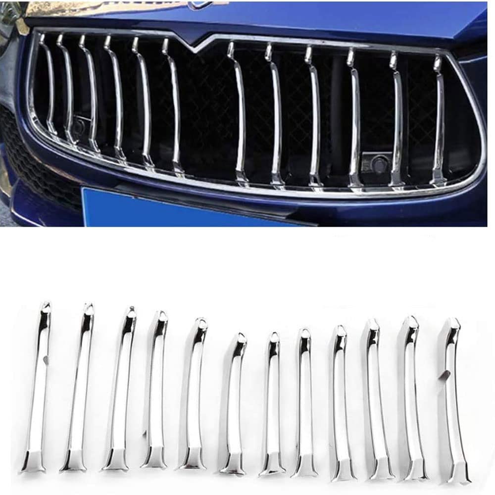 Frontstoßstange Kühlergitter Kühlergrill Chrome Grill für Maserati Ghibli 2014 2015 2016 2017, Maserati Frontgrill Dekorationsgarnitur Zierleiste Car Styling von CONRAL
