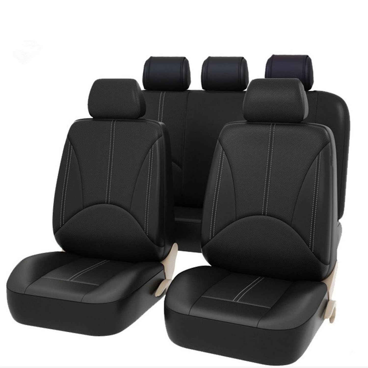 CONTIA Auto-Sitzbezug für Toyota bZ4X EA10 2022 2023 2024 2025, 9-teiliges Sitzbezug Komplett-Set, Autositzschoner Leder 5 Sitzplätze,A von CONTIA