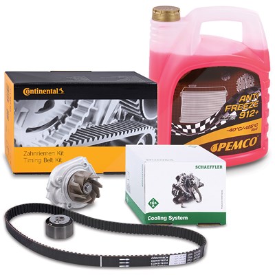 Continental Ctam Zahnriemensatz + Wasserpumpe + 5l AntiFreeze 912+ für Alfa Romeo, Chrysler, Fiat, Ford, Lancia von CONTINENTAL CTAM