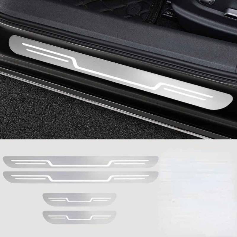 4-teiliges Edelstahl-Türschweller-Schutzset kompatibel für Skoda Octavia IV Combi 2019 2020 2021 2022 2023 2024 2025, Kratzfeste Pedalabdeckung,normal-C/Silver von COOKENG