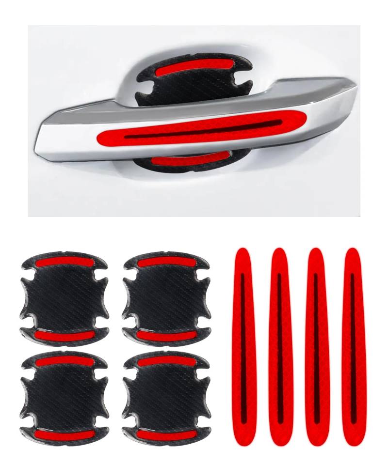 8 Stück Autotürgriffaufkleber für Ford Focus MK2 Hatchback 2005-2010, Auto Türgriff Lackschutzfolie Kratzschutz Autotürgriffschutz,normal-Rot von COOKENG