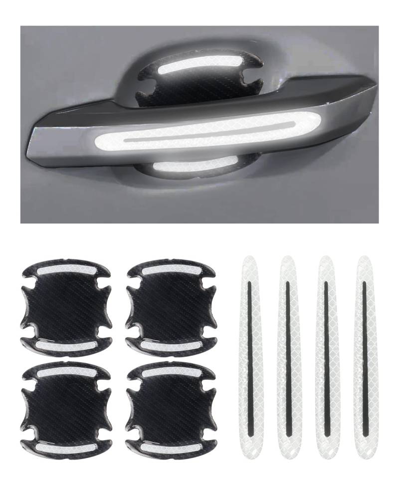 8 Stück Autotürgriffaufkleber für Ford Focus MK2 Hatchback 2005-2010, Auto Türgriff Lackschutzfolie Kratzschutz Autotürgriffschutz,normal-Weiß von COOKENG