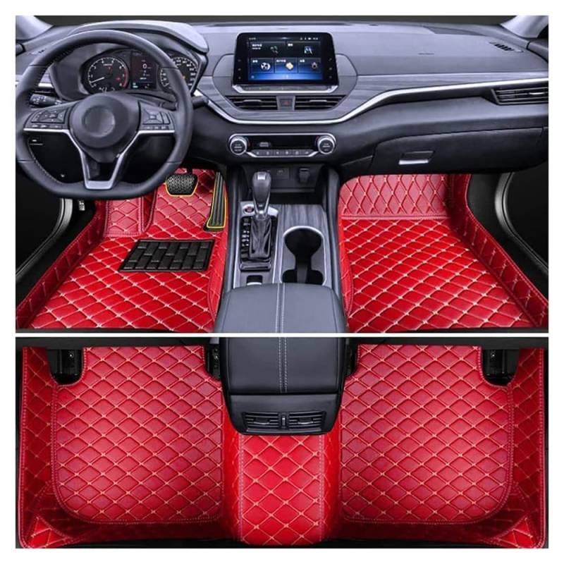 All Inclusive Auto FußMatten für B&ENZ CLA 200 Shooting Brake 2023 2024, Vollabdeckung Wasserdicht Tragen Anti rutschfeste Fussmatten Teppichschutzmatte,normal-D Red von COOKENG