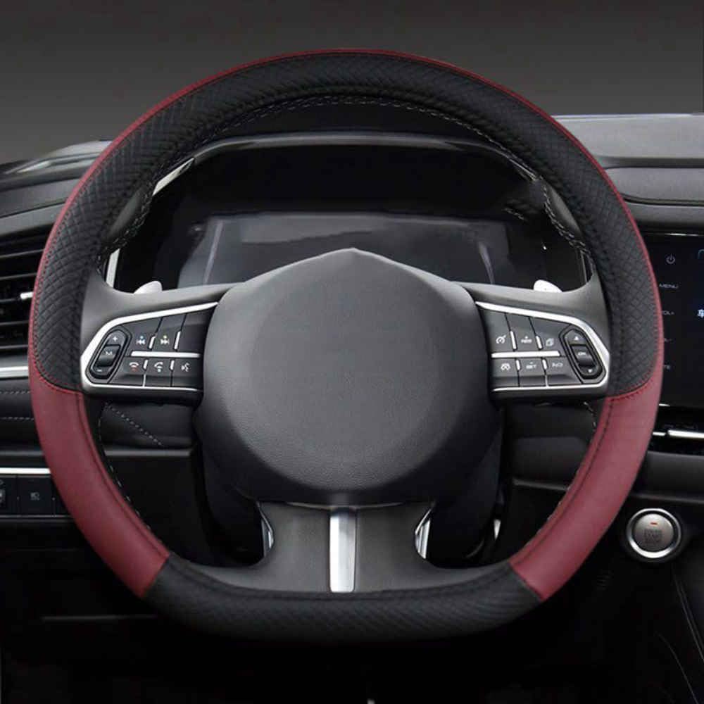 Auto Lenkradbezug für Hyundai Kona Hybrid SX2 2024 2025, Rutschfester Lenkradbezug Atmungsaktives Bequem Mode Innenraum Auto Zubehör,D Black Purple-A O-Shape Auto Lenkradbezug für Hyundai Kona Hybrid SX2 2024 2025, Rutschfester Lenkradbezug Atmungsaktives Bequem Mode Innenraum Auto Zubehör,D Black Purple-A O-Shape von COOKENG