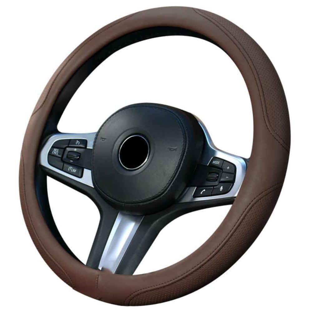 Auto Lenkradbezug für Jaguar XF 2008 2009 2010-2015, Rutschfester Lenkradbezug Atmungsaktives Bequem Mode Innenraum Auto Zubehör,normal-E Coffee Auto Lenkradbezug für Jaguar XF 2008 2009 2010-2015, Rutschfester Lenkradbezug Atmungsaktives Bequem Mode Innenraum Auto Zubehör,normal-E Coffee von COOKENG