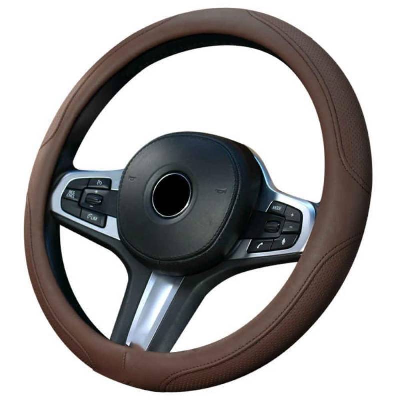 Auto Lenkradbezug für Jaguar XF 2008 2009 2010-2015, Rutschfester Lenkradbezug Atmungsaktives Bequem Mode Innenraum Auto Zubehör,normal-E Coffee von COOKENG