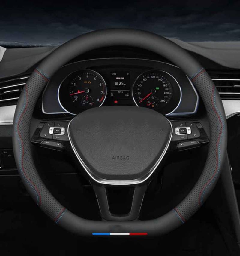 Auto Lenkradbezug für VW TAYRON 2019-2024, LenkradhüLlen rutschfest Atmungsaktive Lenkradschoner Auto Lenkrad Schutzhülle Lenkradschutz Dekoration Zubehör,DType-B von COOKENG