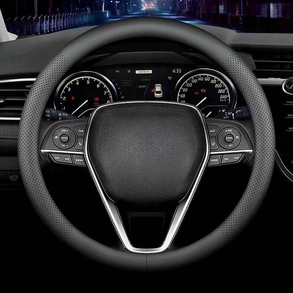 Auto Sport Lenkradbezug Leder Optik für Mercedes Benz V-Klasse W447 I 2014-2024, Mikrofaser Leder Lenkradhülle Anti Rutsch Sanft Schwarz Langlebig Atmungsaktiv,normal-C Auto Sport Lenkradbezug Leder Optik für Mercedes Benz V-Klasse W447 I 2014-2024, Mikrofaser Leder Lenkradhülle Anti Rutsch Sanft Schwarz Langlebig Atmungsaktiv,normal-C von COOKENG