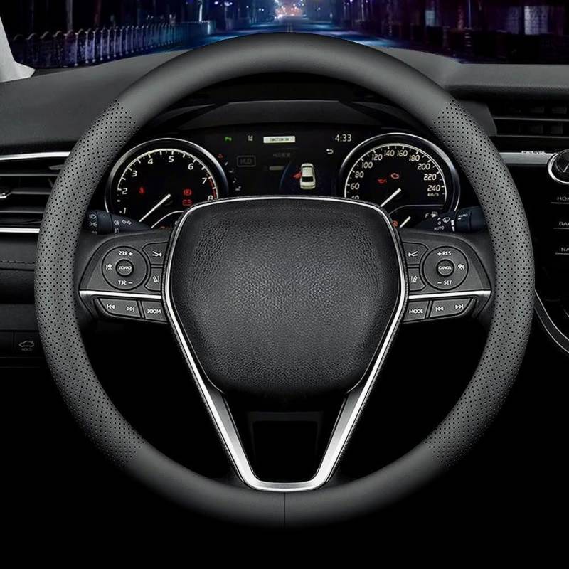 Auto Sport Lenkradbezug Leder Optik für Mercedes Benz V-Klasse W447 I 2014-2024, Mikrofaser Leder Lenkradhülle Anti Rutsch Sanft Schwarz Langlebig Atmungsaktiv,normal-C von COOKENG