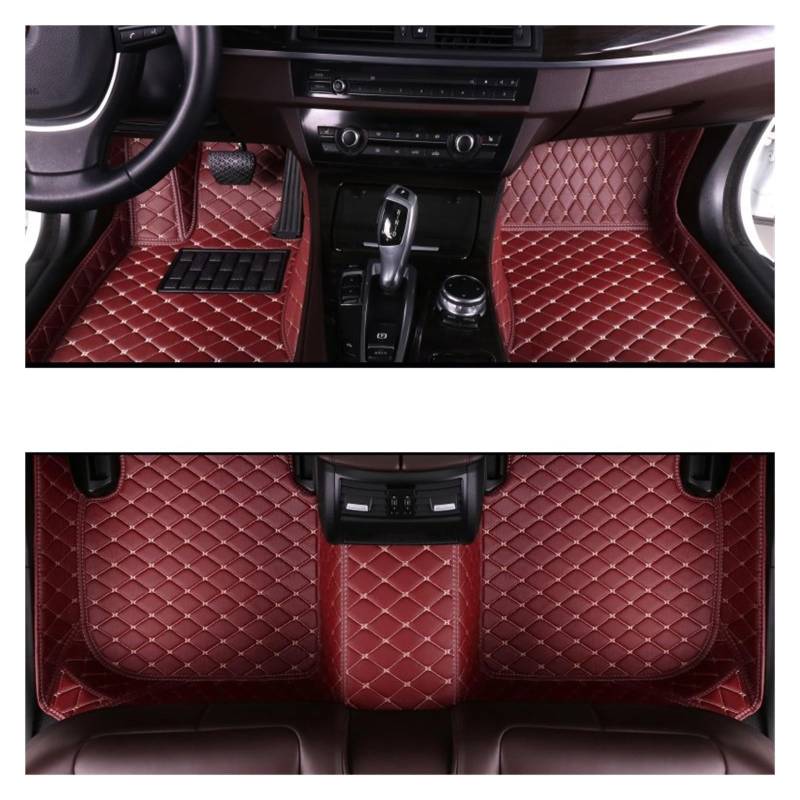 Autofußmatten Auto Fußmatten Für JAC Für T8 Für Pro 2021 2022 2023 Nach Auto Fuß Pads Automobil Teppich Abdeckung Innen Zubehör Automatten,Wine red von COOKENG