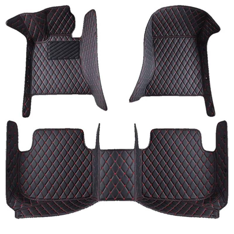 Leder Auto Fußmatten Set für Nissan Qashqai J12 Mild Hybrid 2022-2024, Nach Maß Vollständige Abdeckung Teppich Vorne Hinten ​wasserdichte Anti-Rutsch Bodenmatte Autoteppich ZubehöR von COOKENG