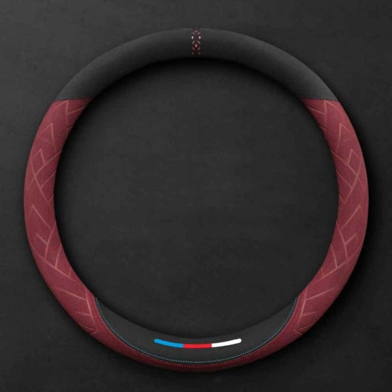 Lenkradabdeckung für Cupra Ateca I 2018-2023 2024, Anti Rutsch Lenkradhüllen 37-38cm/15'' Spleißen Lenkradschutz Teleskop Lenkrad Abdeckung,Roundtype-Red von COOKENG