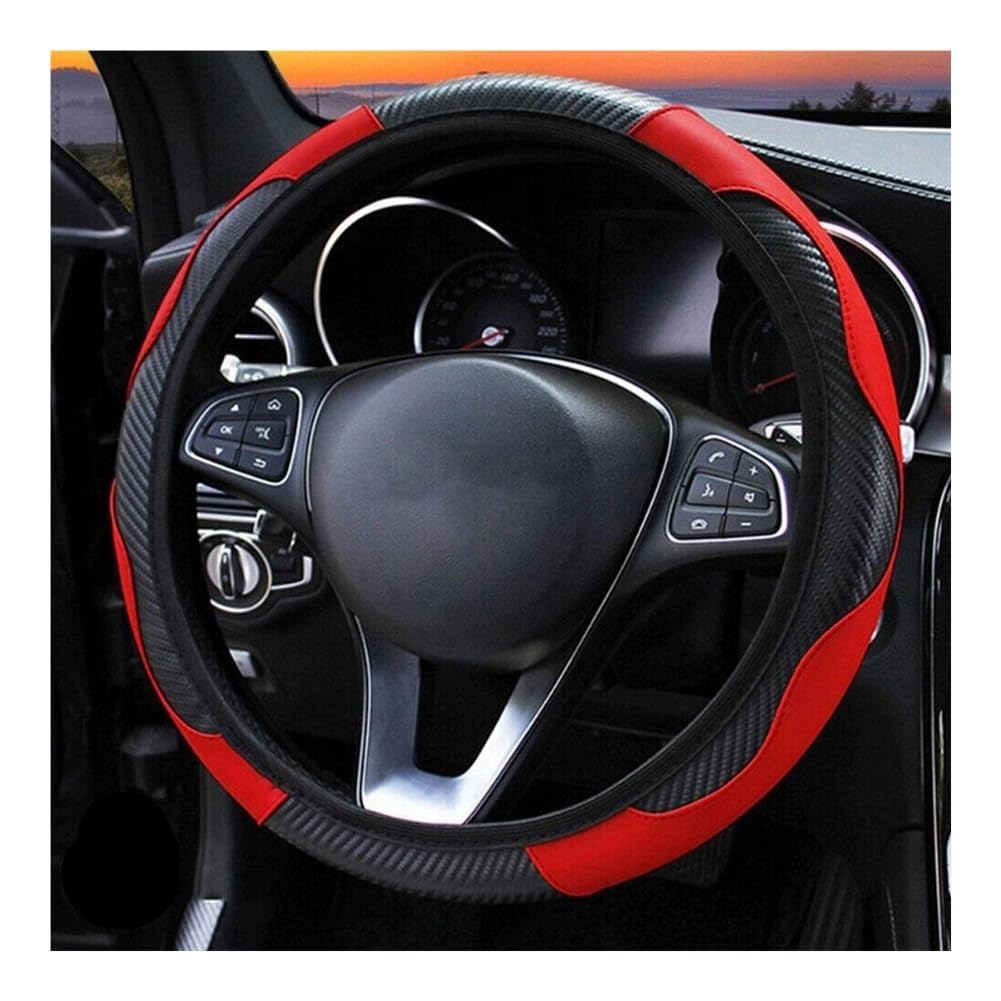 Lenkradbezug Auto Lenkrad Abdeckung PU Für Clio Für Megane 4 3 2 Für Scenic Für Duster Für Fluence Für Laguna für Kangoo Auto Decor Zubehör,Red Lenkradbezug Auto Lenkrad Abdeckung PU Für Clio Für Megane 4 3 2 Für Scenic Für Duster Für Fluence Für Laguna für Kangoo Auto Decor Zubehör,Red von COOKENG